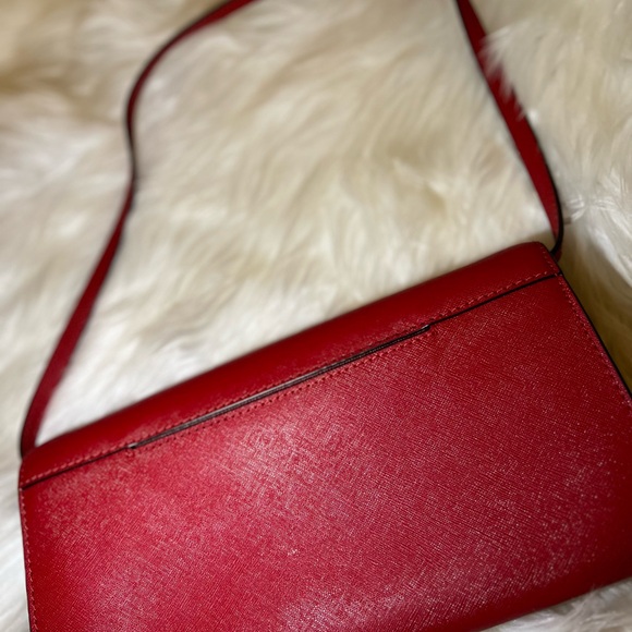 MICHAEL Michael Kors Red Leather Tilda Clutch Bag - Picture 5 of 7